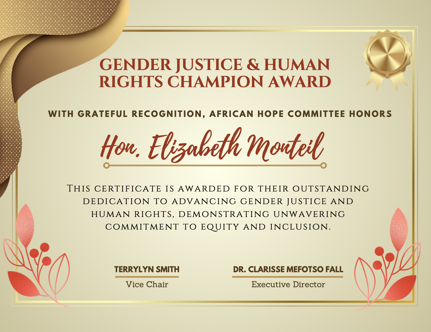 Gold and Brown Elegant Professional Certificate of Appreciation Certificate